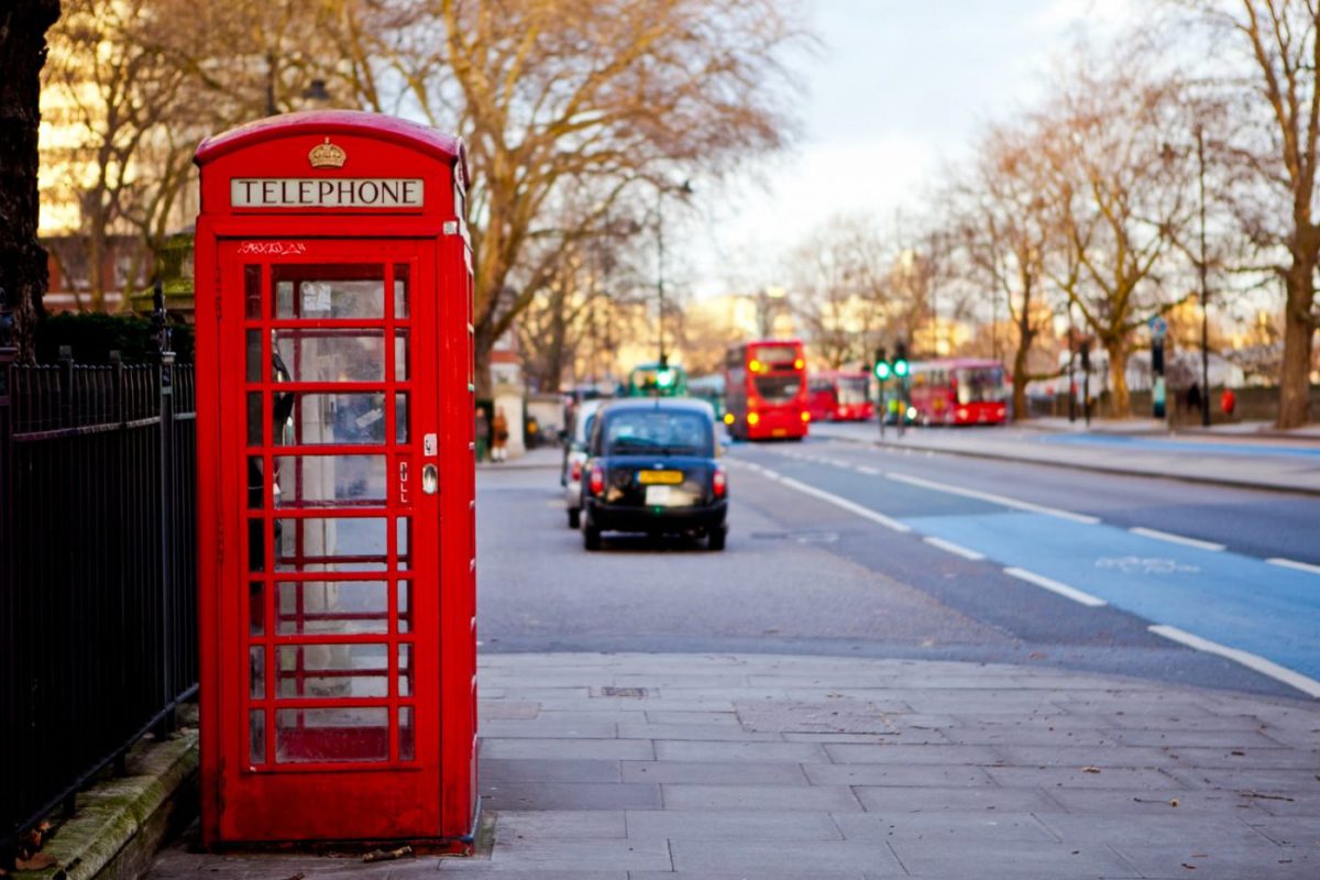red telephone box walking tour in London with kids