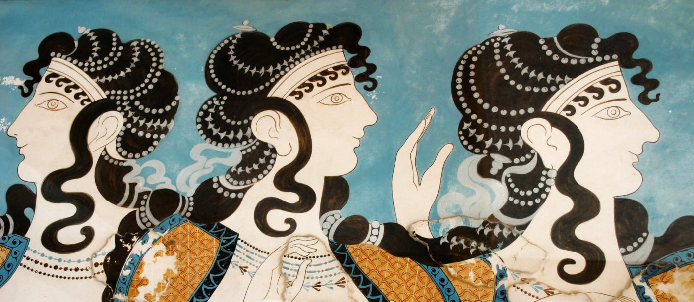 Fresco from Knossos, Crete Fresco from Knossos in Crete - Crete facts