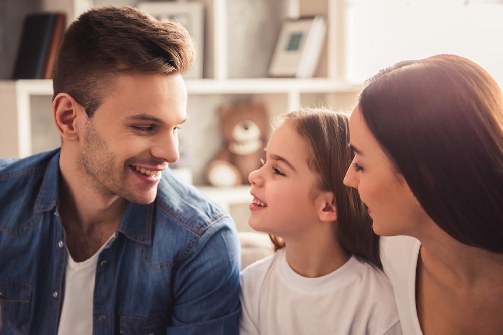 single dad - family talking
