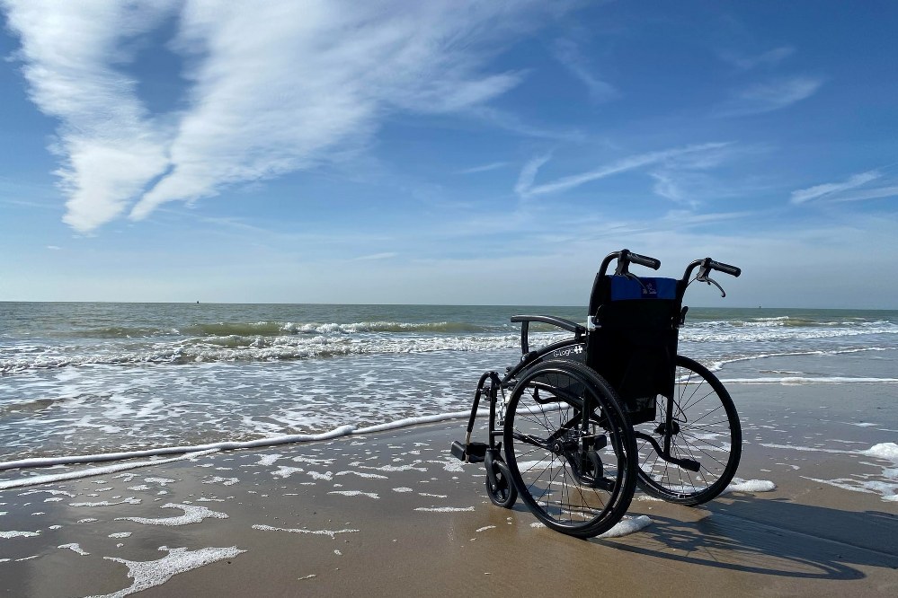 wheelchair at the beach