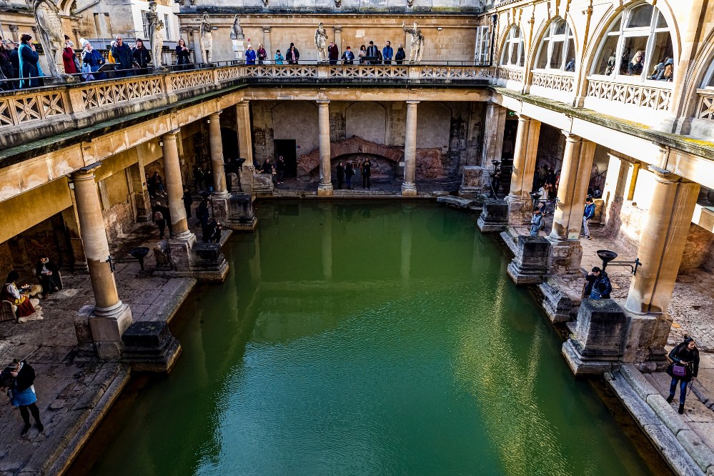 Roman baths in Bath, England, UK