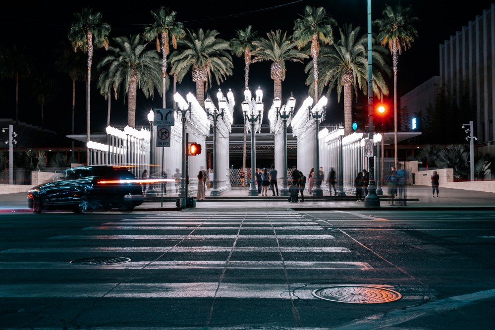 the urban lights at the LACMA in Los Angeles