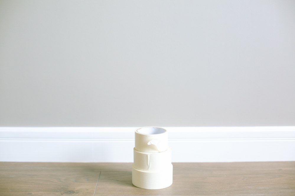 use masking tape to protect walls in nursery 