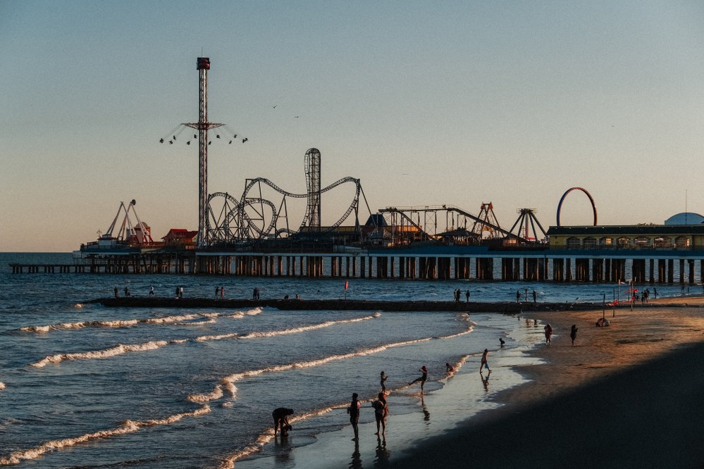 Galveston Beach and pier, Texas